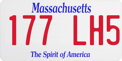 MA license plate 177LH5