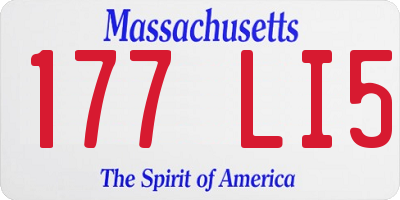 MA license plate 177LI5