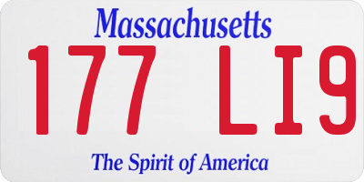 MA license plate 177LI9