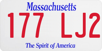 MA license plate 177LJ2