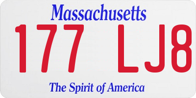 MA license plate 177LJ8