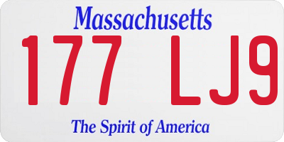 MA license plate 177LJ9
