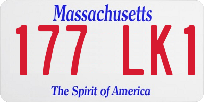 MA license plate 177LK1