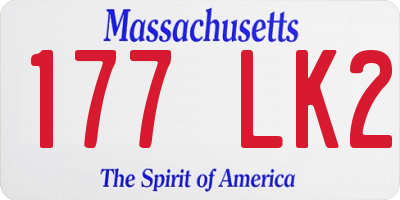 MA license plate 177LK2