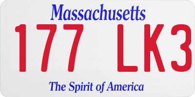 MA license plate 177LK3