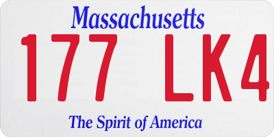 MA license plate 177LK4