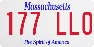 MA license plate 177LL0