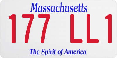 MA license plate 177LL1