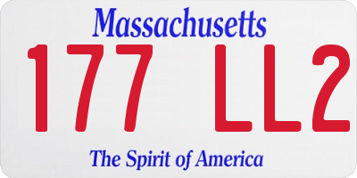 MA license plate 177LL2