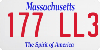 MA license plate 177LL3