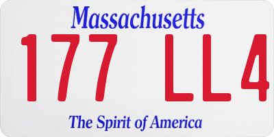 MA license plate 177LL4