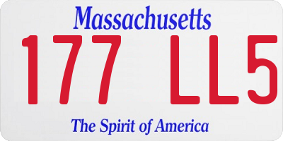 MA license plate 177LL5