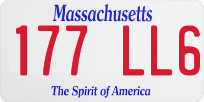 MA license plate 177LL6