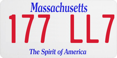 MA license plate 177LL7