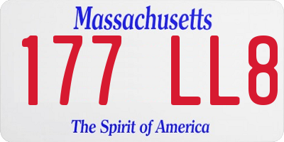 MA license plate 177LL8
