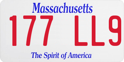 MA license plate 177LL9