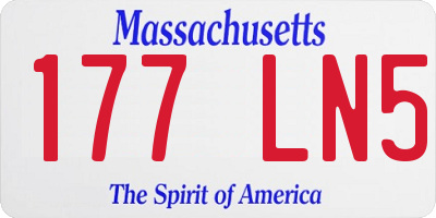 MA license plate 177LN5