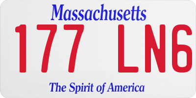 MA license plate 177LN6