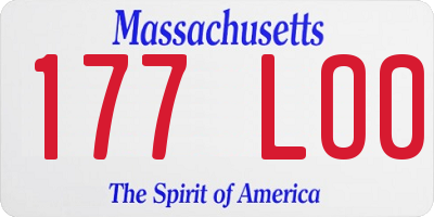 MA license plate 177LO0