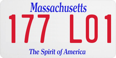 MA license plate 177LO1