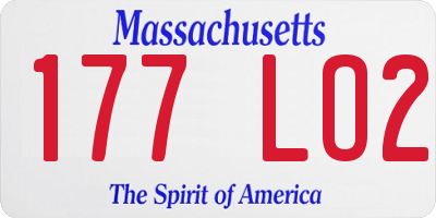 MA license plate 177LO2