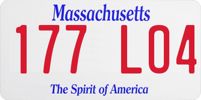 MA license plate 177LO4
