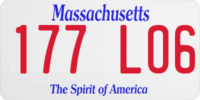 MA license plate 177LO6