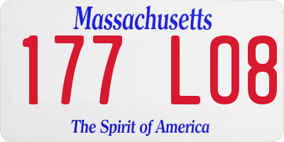 MA license plate 177LO8