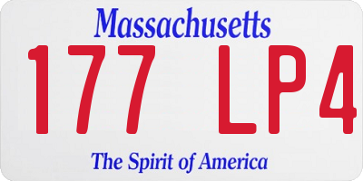 MA license plate 177LP4