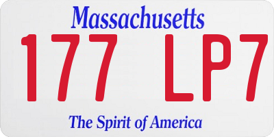 MA license plate 177LP7