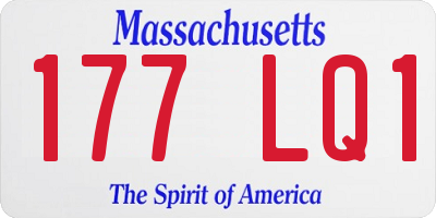 MA license plate 177LQ1