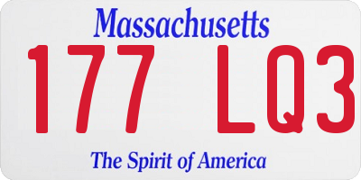 MA license plate 177LQ3