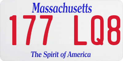 MA license plate 177LQ8