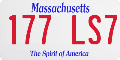 MA license plate 177LS7