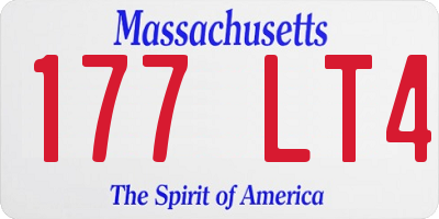MA license plate 177LT4