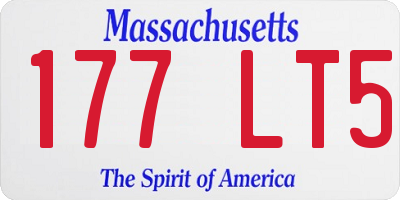MA license plate 177LT5