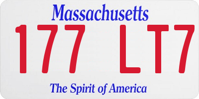 MA license plate 177LT7