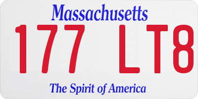 MA license plate 177LT8