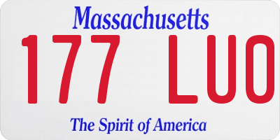 MA license plate 177LU0