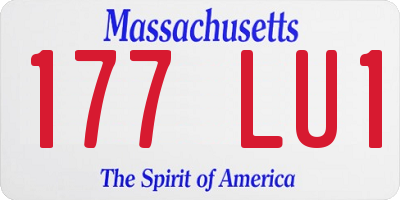 MA license plate 177LU1