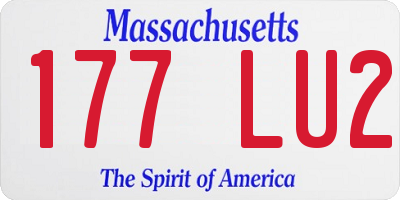 MA license plate 177LU2