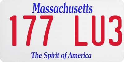 MA license plate 177LU3