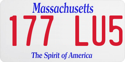 MA license plate 177LU5