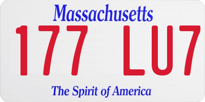 MA license plate 177LU7