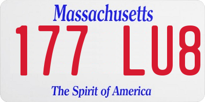 MA license plate 177LU8