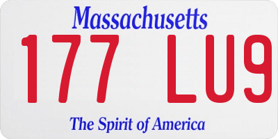 MA license plate 177LU9