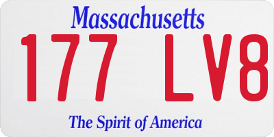 MA license plate 177LV8