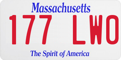 MA license plate 177LW0
