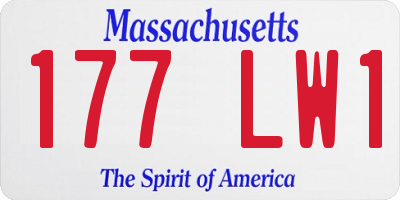 MA license plate 177LW1