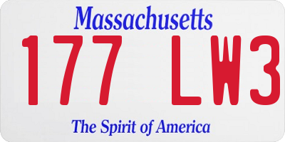 MA license plate 177LW3
